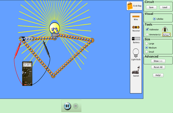 Circuit Construction Kit (DC Only), Virtual Lab Screenshot